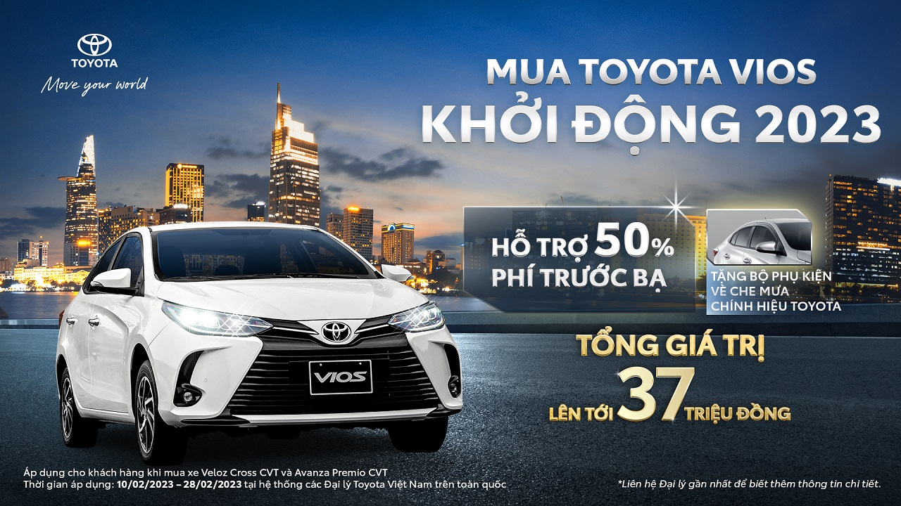 Bảng Giá Xe Toyota Vios Tháng 3/2023 Khuyến Mại 50% Thuế Trước Bạ Lăn Bánh Hơn 400 Triệu