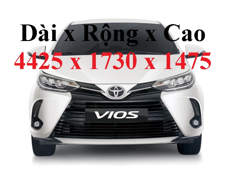 thông số kỹ thuật toyota vios dài rộng cao