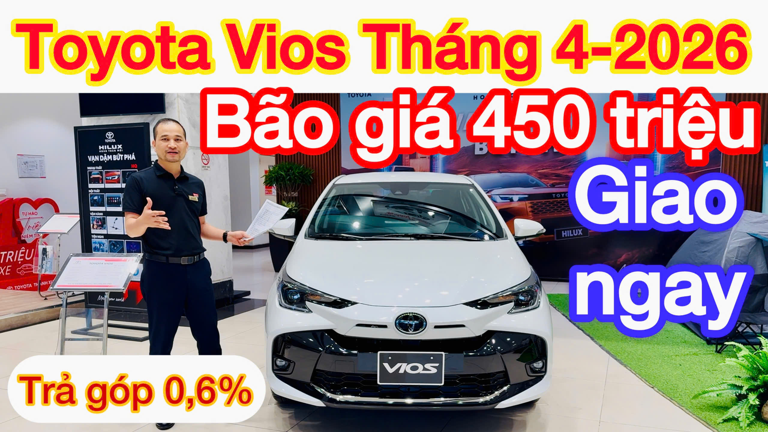 Giá xe Toyota Vios tháng 4/2026 khuyến mại tới 50% thuế trước bạ, Hơn 450 triệu mua xe số tự động