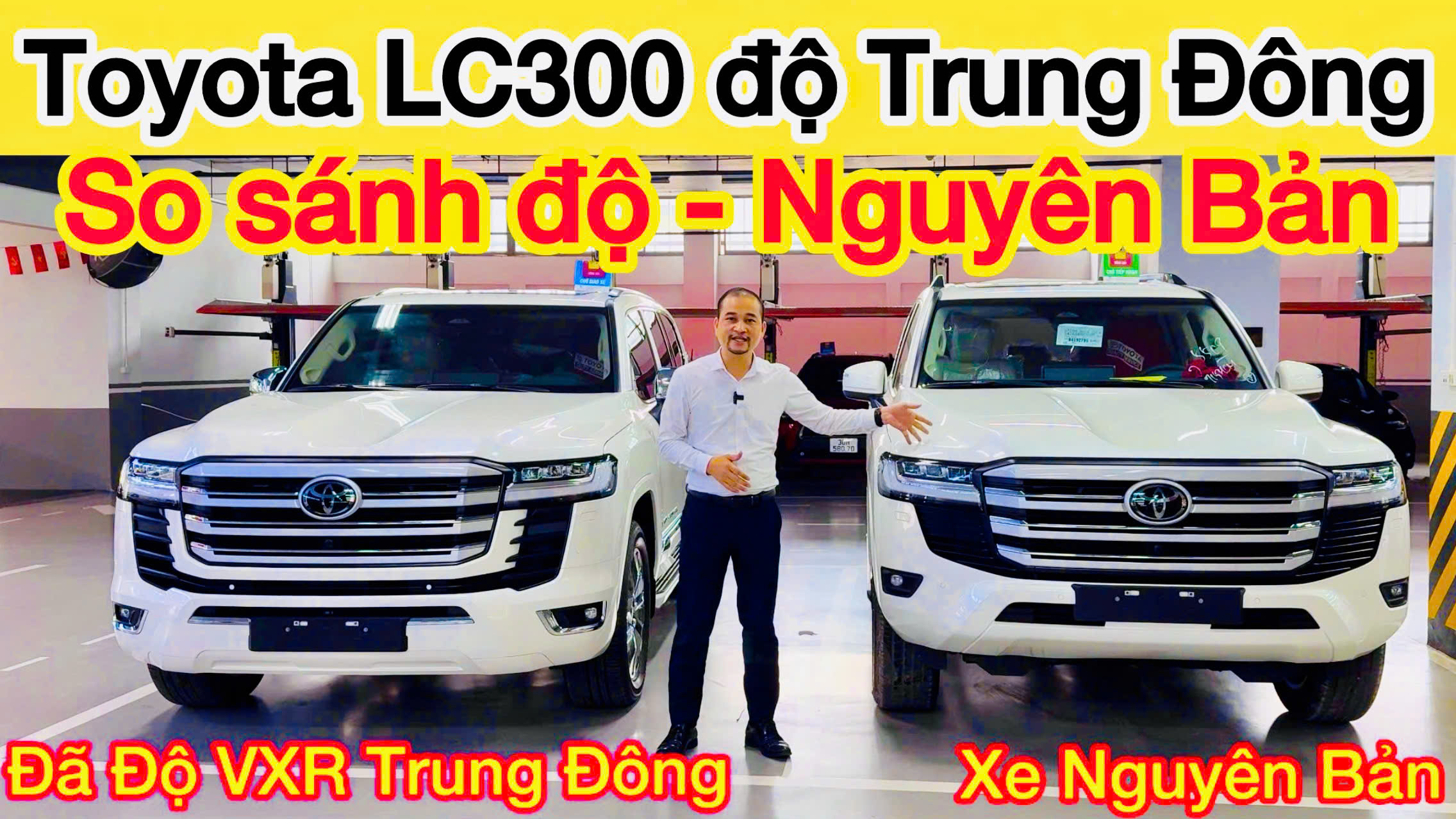 Toyota Land Cruiser LC300 2025 màu trắng ngọc trai nâng cấp Bodykit VXR Trung Đông, So Sánh đánh giá