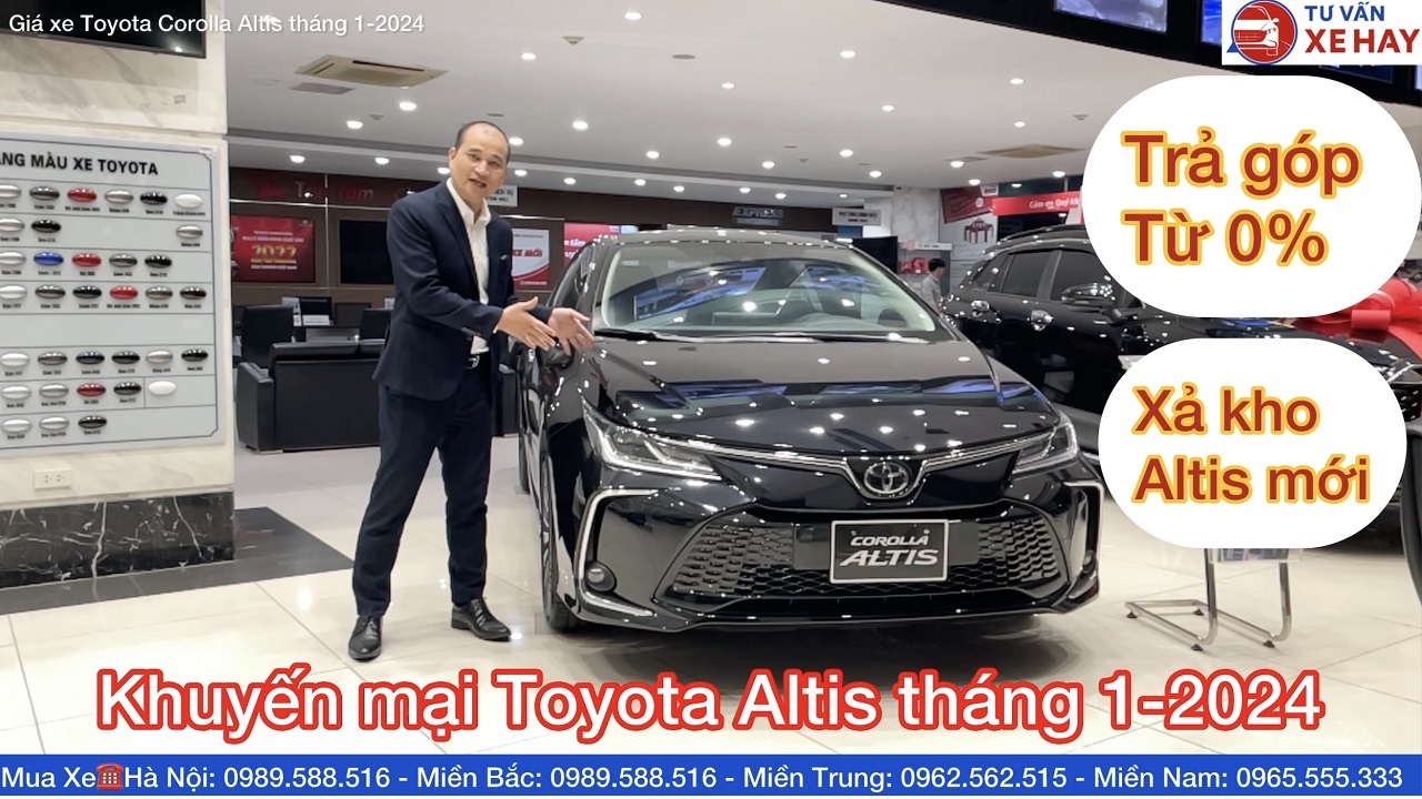 Bảng giá xe Toyota Corolla Altis tháng 1/2024 khuyến mại xả kho 1.8G 1.8V 1.8 Hybrid, Trả góp 0%